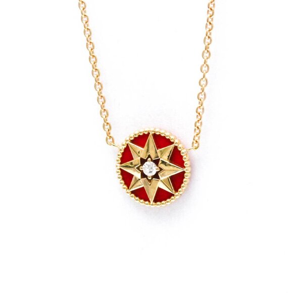 DIOR 18k Rose Gold Diamond Necklace - Picture 1 of 12